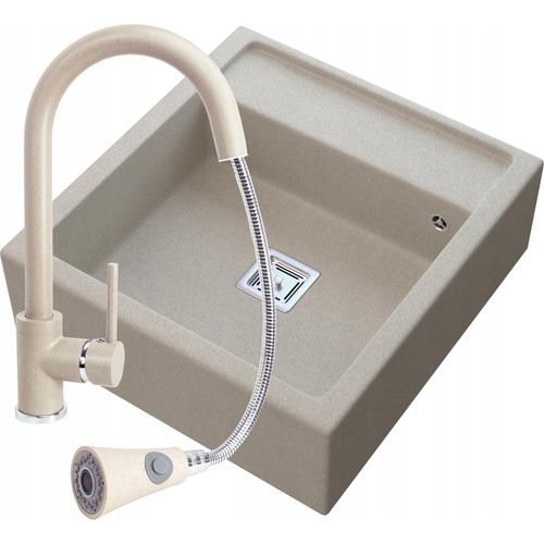 Waschbecken Granit Wasserhahn Snake Scandinavian Beige Bauernhof