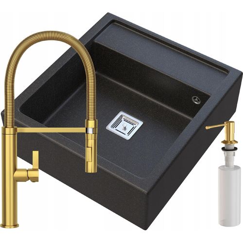 Waschbecken Granit Gold Arbeitsplatte Wasserhahn Voll