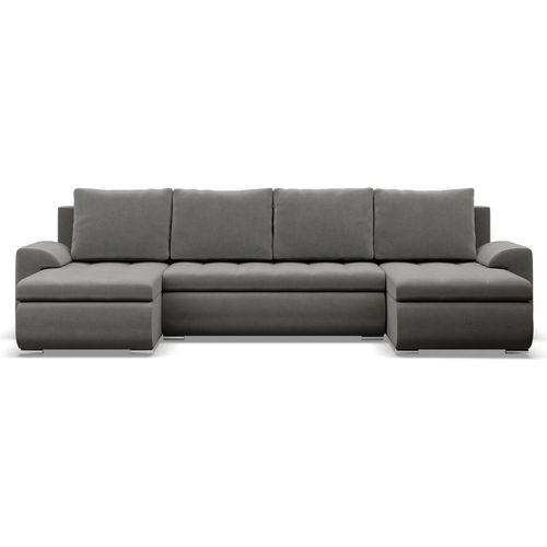 U-Sofa mit Schlaffunktion Foresta, 2 Chaiselongues, Hellgrau