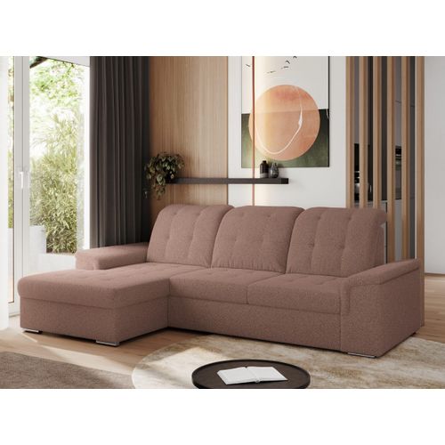 Sofa mit Schlaffunktion - Ecksofa mit Schlaffunktion und Bettkasten - Sofa 3 Sitzer - Schlafsofa - Couch - Schlafsofa mit Bettkasten - Madrito L - Rosa Links