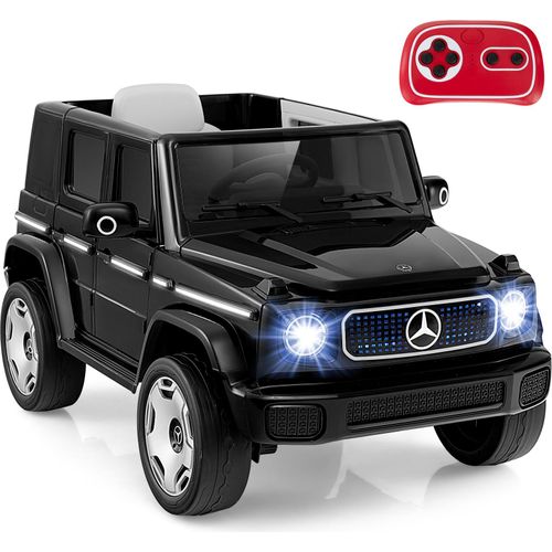 COSTWAY Lizenziertes Mercedes-Benz EQG Kinderauto, Elektrofahrzeug mit Fernsteuerung, abnehmbarer 12-V-Batterie, LED-Beleuchtung Schwarz