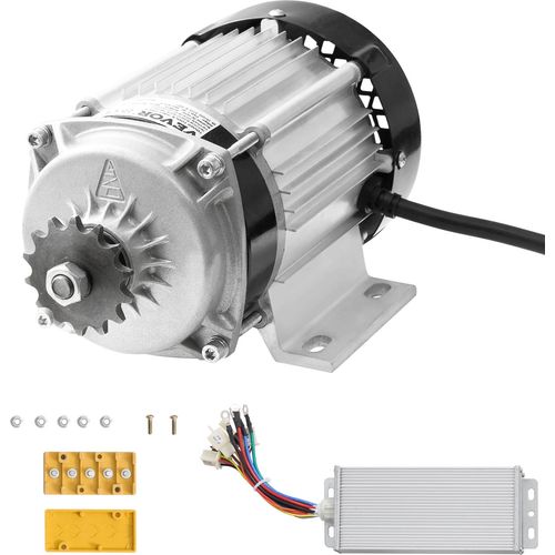 VEVOR 750 W elektrischer bürstenloser Gleichstrommotor-Bausatz, Bürstenloser Elektromotor – 48 V 2700 U/min Motor mit verbessertem Drehzahlregler für Go Karts E-Bike Motorrad Roller