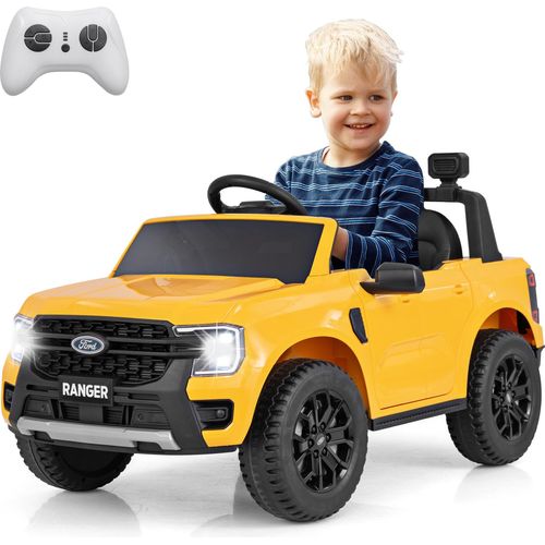 COSTWAY Lizenziertes 12-V-Ford Ranger-Kinderauto, Elektrofahrzeug mit Fernbedienung, Ablagekorb, USB, Musik, Geschichte, kabelloser Verbindung