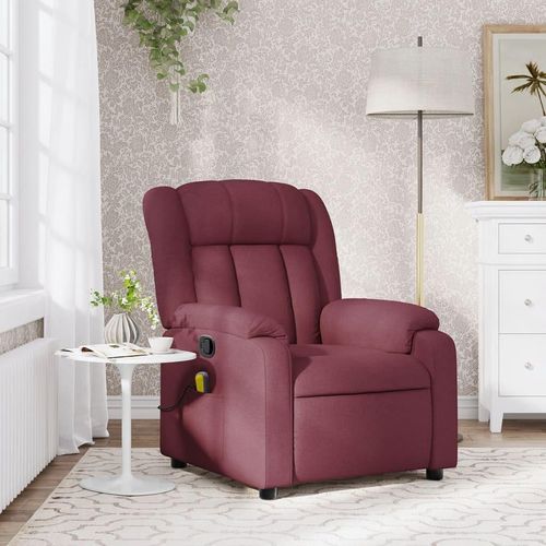 Massagesessel Weinrot Stoff 373589
