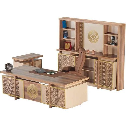 Komplett Arbeitszimmer Bürotisch Bürostuhl Bücherregal Sideboards Braun