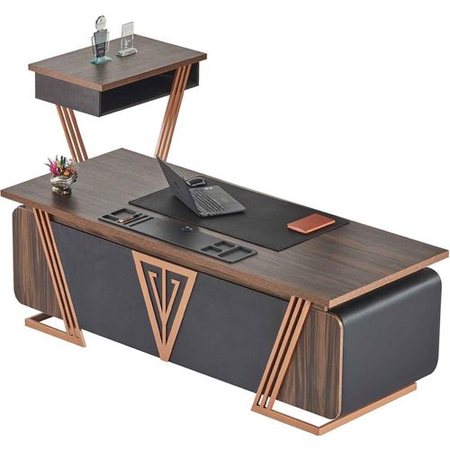 Bürotisch Schreibtisch Beistelltisch Arbeitszimmer Set Modern Schwarz