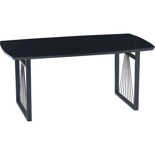 Designer Esstisch schwarz komfortable Esszimmermöbel Holztischplatte