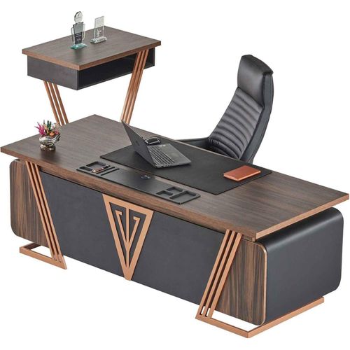 Arbeitszimmer-Set Büroeinrichtung Schreibtisch Bürostuhl Beistelltisch