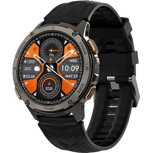 Maxcom Smartwatch FW110 Titan Chronos – Mit 1,32-Zoll-Display, robustem Titan-Gehäuse und IP67-Schutz Schwarz