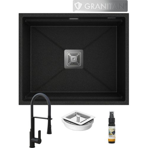 Unterbaubecken Gold Granit Wasserhahn Siphon Epir 60