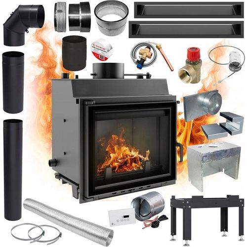Einsatz Kamin Wassermantel KRATKI MAJA 8kW Ø180 Ecodesign Gusseisen SET