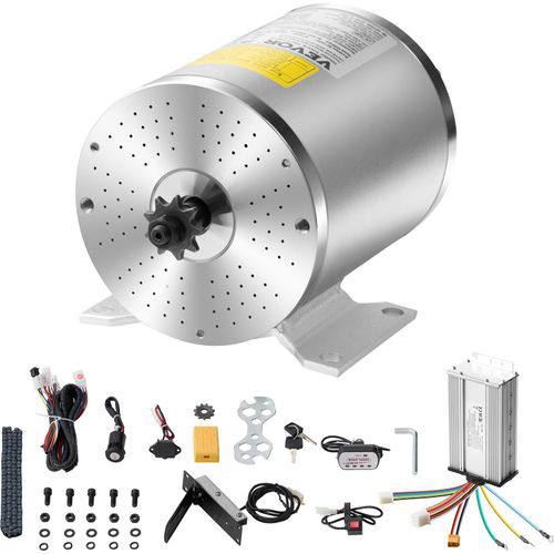 VEVOR 1800 W Elektrischer Bürstenloser Gleichstrommotor-Bausatz – 48 V 4500 U/min Motor mit verbessertem Drehzahlregler, Fußpedal und Gasgriff-Bausatz für Go Karts, E-Bikes, Motorräder, Roller