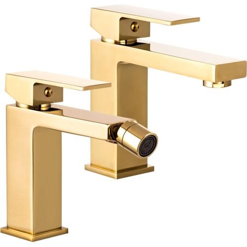 Set Gold Waschtischarmatur Niedrig +Bidet Ister