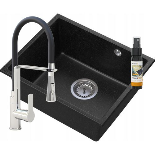 Manado Granit Unterbaubecken Chrom +Vegas Wasserhahn