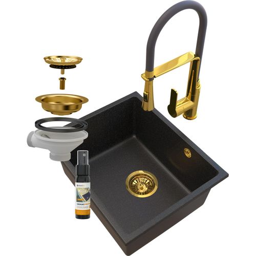 Manado Gold Unterbaubecken + Vegas Wasserhahn
