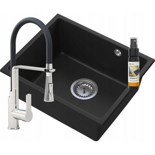 Manado Schwarz Unterbaubecken Chrome +Vegas Wasserhahn