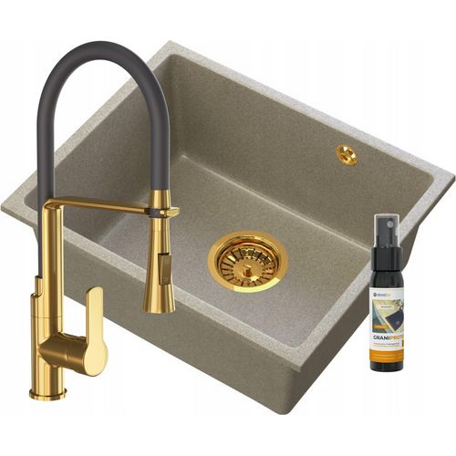 Manado Bronze Unterbaubecken + Vegas Wasserhahn