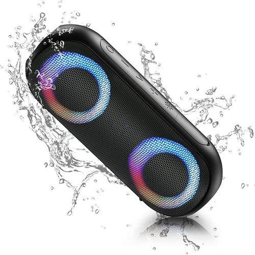 Bluetooth Lautsprecher mit RGB Licht Tragbarer 30W True Wireless Stereo,24h Akku,IPX7 Wasserdicht Lautsprecher Bluetooth für Zuhause,Draußen,Garten