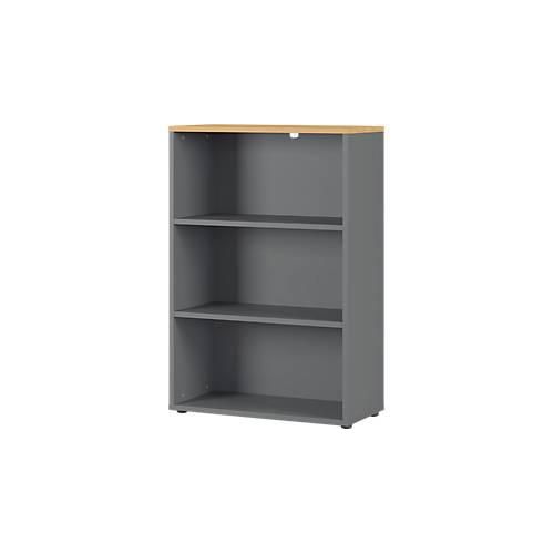 Aktenregal Agenda Home, 3 OH, B 800 x T 400 x H 1200 mm, Graphit/Eiche