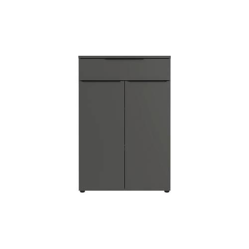 Kombischrank Porto, 1 Schublade, 2 Türen und 2 Einlegeböden, 2 OH, B 810 x T 400 x H 1200 mm, graphit
