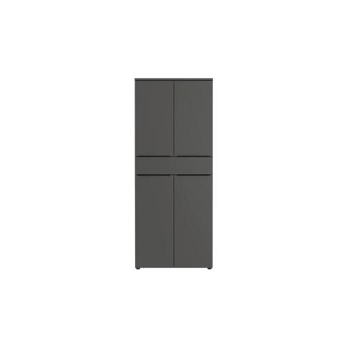 Kombischrank Porto, 1 Schublade, 4 Türen und 3 Einlegeböden, 4 OH, B 810 x T 400 x H 1970 mm, graphit