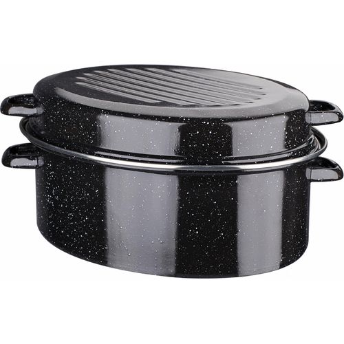 Bräter GSW, schwarz (schwarz, maße (breite x länge x höhe): 34 cm x 44 cm x 20 cm), B:34cm H:20cm L:44cm, Töpfe, Induktion