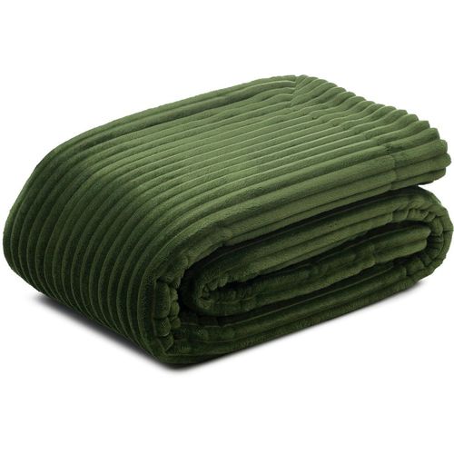 Wohndecke GÖZZE "Cord Optik Wohndecke", grün (dunkelgrün), B:150cm L:200cm, Polyester, Wohndecken, Wohndecke