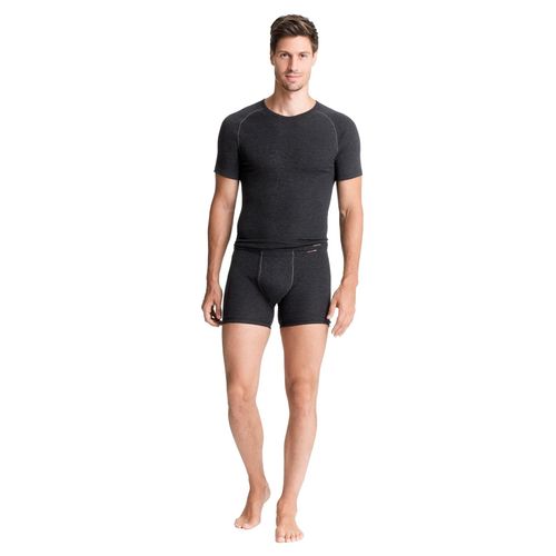 Unterziehshirt CONTA, Herren, Gr. 7, Normalgrößen, schwarz (anthrazit, geringelt), 75% Baumwolle, 25% Polyester, Rundhals, Kurzarm, Unterhemden