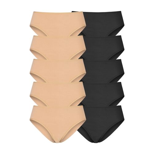 Jazz-Pants Slips PETITE FLEUR, Damen, Gr. 32/34, schwarz (beige, schwarz), Obermaterial: 95% Baumwolle, 5% Elasthan, unifarben, körpernah, Unterhosen, aus elastischer Baumwolle
