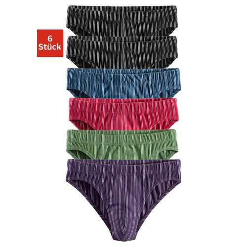 Slip LE JOGGER, Herren, Gr. 3 (XS), bunt, Jersey, Obermaterial: 90% Baumwolle, 5% Elasthan, 5% Polyester, gestreift, körpernah, Unterhosen, mit garngefärbten Streifen