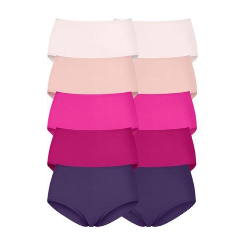 Taillenslip PETITE FLEUR, Damen, Gr. 44/46, lila (beere), Single Jersey, Obermaterial: 95% Baumwolle, 5% Elasthan, unifarben, körpernah, Unterhosen, aus elastischer Baumwolle
