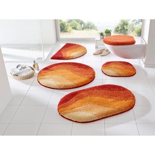 Badematte GRUND Gr. 2, orange (terrakotta), oval (70cm x 120cm),, Badematten