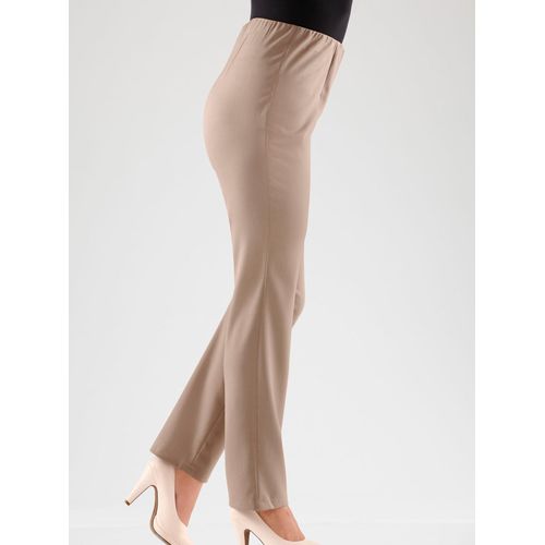 Stretch-Hose CLASSIC BASICS, Damen, Gr. 21, Kurzgrößen, beige, 64% Polyester, 34% Viskose, 2% Elasthan, unifarben, lang, Hosen
