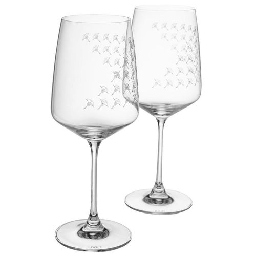 Joop! Rotweinglas Faded Cornflower , Glas , 2-teilig , 520 ml , 8.8x22.5 cm , Essen & Trinken, Gläser, Weingläser, Rotweingläser