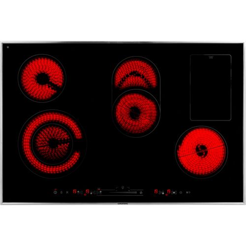 GRUNDIG Elektro-Kochfeld, schwarz, B:78,4cm H:0,46cm T:52,4cm, Kochfelder