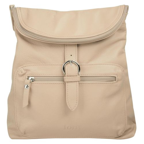 Cityrucksack FORTY, Gr. B/H/T: 28cm x 30cm x 8cm, onesize, beige, Rindsleder, Leder, casual, Rucksäcke, echt Leder, Made in Italy