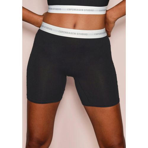 Boxer COPENHAGEN STUDIOS, Damen, Gr. XS (34), schwarz, Single Jersey, Obermaterial: 50% Modal (TENCEL), 45% Baumwolle, 5% Elasthan (LYCRA), unifarben mit Farbeinsatz, körpernah, Unterhosen Lange Unterhose, mit weichem Logobund