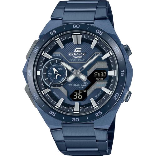 Smartwatch CASIO EDIFICE, blau, Smartwatches, Quarzuhr, Armbanduhr,Herrenuhr,Stoppfunktion,Bluetooth,Resinarmband