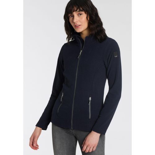 Fleecejacke KILLTEC, Damen, Gr. 46, blau (dunkelnavy), Obermaterial: 100% Polyester, sportlich, Langarm, Jacken, aus strukturiertem Material