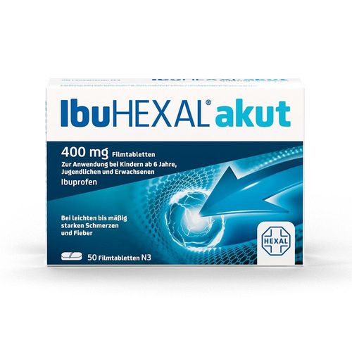 IbuHEXAL® akut 400 mg - Ihr Ibuprofen für die Hausapotheke 50 St