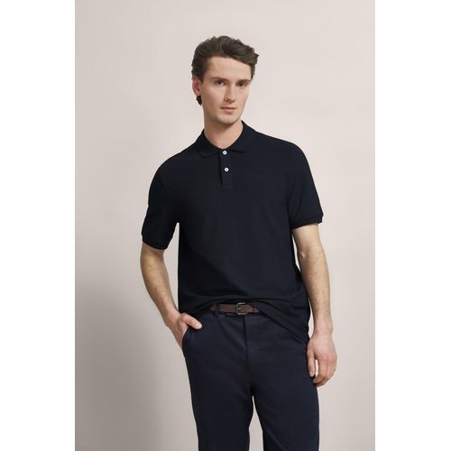 Poloshirt BUGATTI, Herren, Gr. 3XL, blau (marine), 100% Baumwolle, casual, normal, ohne Ausschnitt, Kurzarm Rippbündchen, Shirts, mit körpernaher Passform