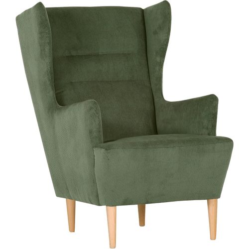 Ohrensessel GUTMANN FACTORY, grün (moosgrün), B:70cm H:104cm T:90cm, 88% Polyester 12% Nylon, Sessel