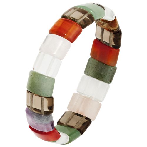 Armband JOBO, bunt (mehrfarbig), Armbänder, Damen, Materialmix, mit bunten Edelsteinen