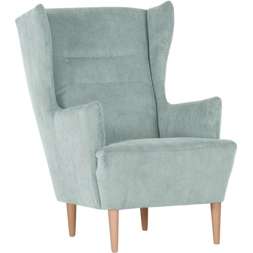 Ohrensessel GUTMANN FACTORY, blau (eisblau), B:70cm H:104cm T:90cm, 88% Polyester 12% Nylon, Sessel