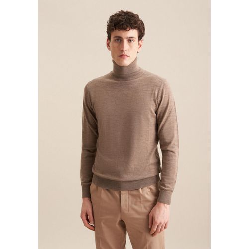 Pullunder SEIDENSTICKER, Herren, Gr. 3XL, braun, 100% Wolle, unifarben, regular fit, Rundhals, Langarm, Pullover, Rundhals Uni