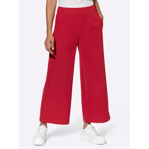 Culotte CASUAL LOOKS, Damen, Gr. 50, Normalgrößen, rot, 100% Polyester, unifarben, 7/8-Länge, Hosen