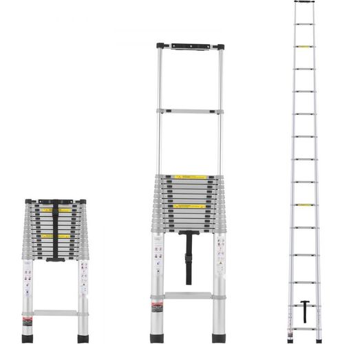 Teleskopleiter Stehleiter Klappleiter Ausziehleiter 190kg 6,2m - Tragbare Leiter für Arbeiten in der Höhe - Sicherheitsleiter für Zuhause und Beruf