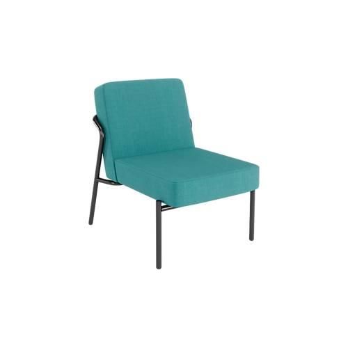Sessel meet® by Paperflow MEDSO Klassik S, gepolstert, Sitzfläche austauschbar, B 580 x T 743 x H 736 mm, Stoff und Stahl, blau/mattschwarz