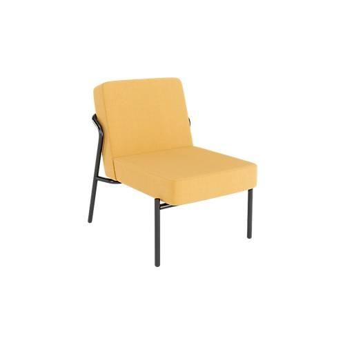 Sessel meet® by Paperflow MEDSO Klassik S, gepolstert, Sitzfläche austauschbar, B 580 x T 743 x H 736 mm, Stoff und Stahl, gelb/mattschwarz
