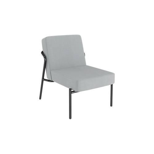 Sessel meet® by Paperflow MEDSO Klassik S, gepolstert, Sitzfläche austauschbar, B 580 x T 743 x H 736 mm, Stoff und Stahl, grau/mattschwarz